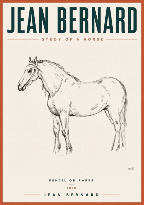 Jean Bernard Study of a Horse XVII No6 - Affiche