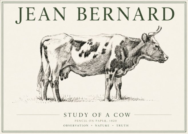 Jean Bernard Study of a Cow XX No6 - Affiche