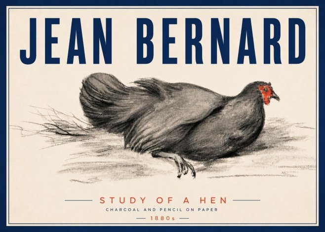 Jean Bernard Study of a Hen No5 - Affiche