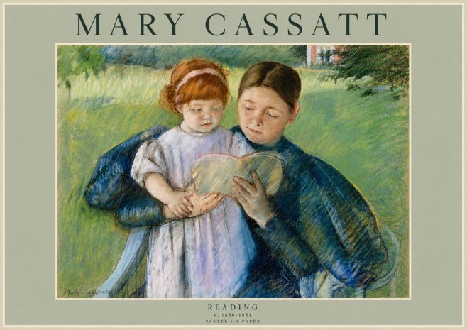 Mary Cassatt Reading No5 - Affiche