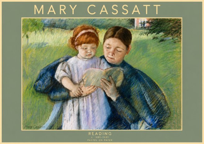 Mary Cassatt Reading No6 - Affiche