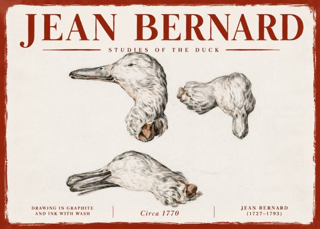 Jean Bernard Studies of the Duck No6 - Affiche