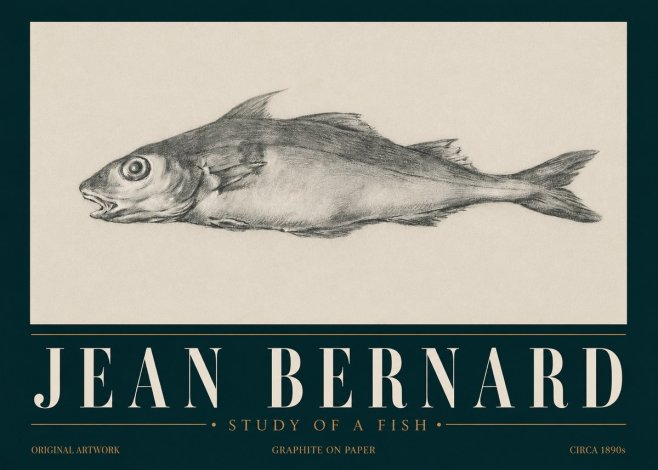 Jean Bernard Fish Study I No6 - Affiche
