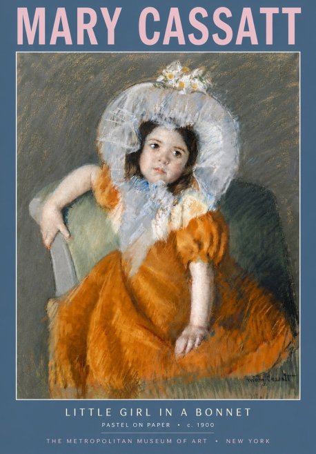 Mary Cassatt Little Girl in a Bonnet No5 - Affiche