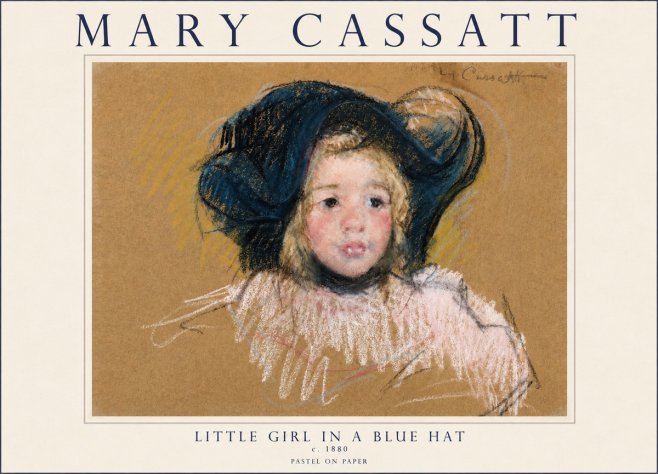 Mary Cassatt Little Girl in a Blue Hat No4 - Affiche