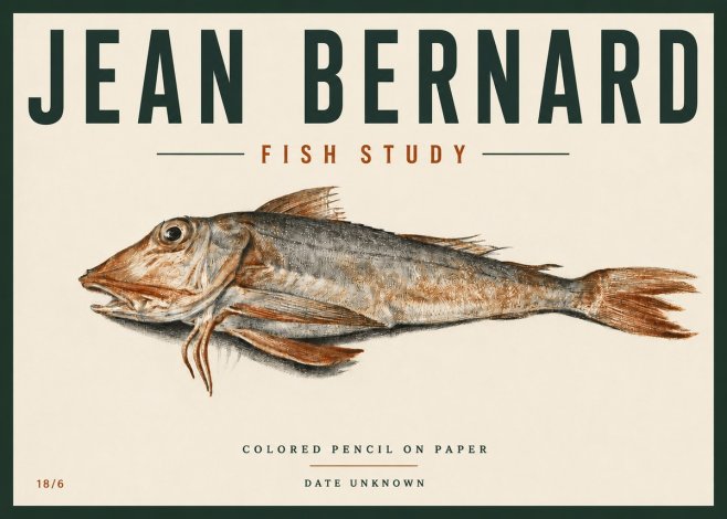 Jean Bernard Fish Study II No6 - Affiche