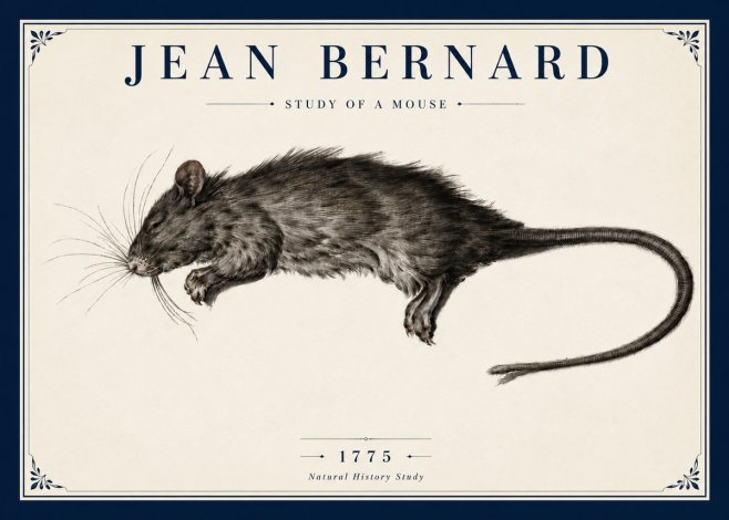 Jean Bernard Study of a Mouse II No5 - Affiche