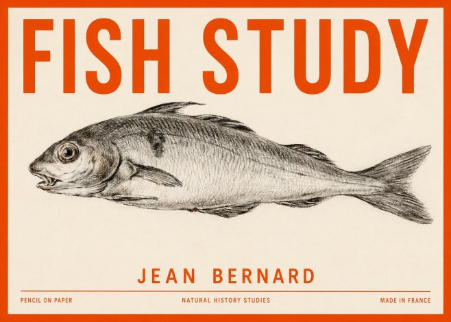 Jean Bernard Fish Study III No2 - Affiche