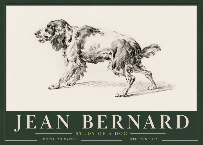 Jean Bernard Study of a Dog V No3 - Affiche