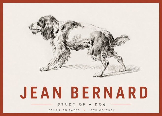 Jean Bernard Study of a Dog V No4 - Affiche