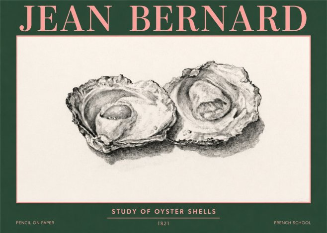 Jean Bernard Study of Oyster Shells No3 - Affiche