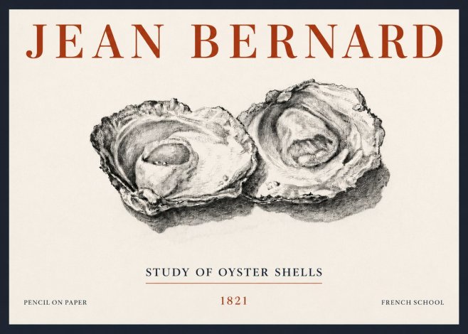 Jean Bernard Study of Oyster Shells No5 - Affiche
