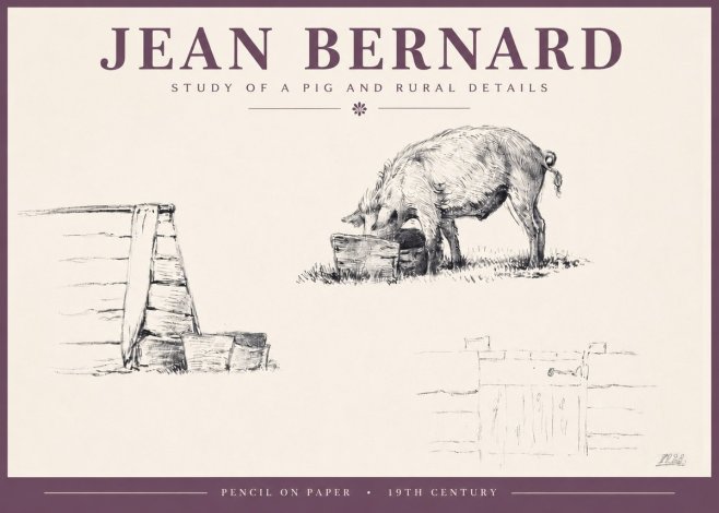Jean Bernard Pig Study No5 - Affiche