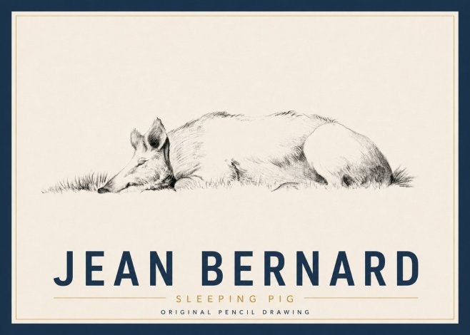 Jean Bernard Sleeping Pig II No6 - Affiche
