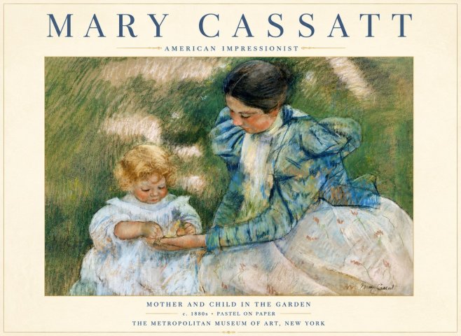 Mary Cassatt Mother and Child in the Garden No6 - Affiche