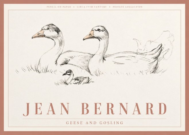 Jean Bernard Study of Geese No4 - Affiche