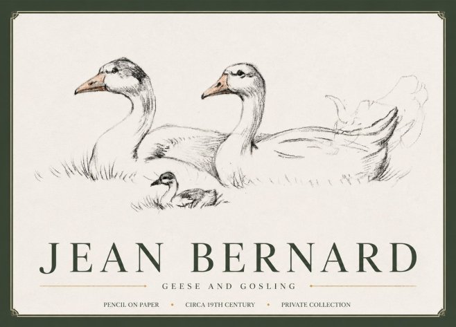Jean Bernard Study of Geese No6 - Affiche