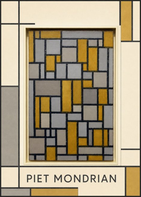 Piet Mondrian Composition in Grey and Yellow No1 - Affiche
