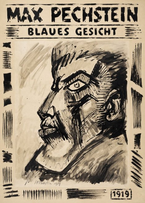 Max Pechstein Blaues Gesicht No6 - Affiche