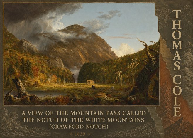Thomas Cole A View of the Mountain Pass Called the Notch of the White Mountains (Crawford Notch) II No4 - Affiche