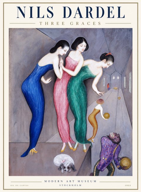 Nils Dardel Three Graces No1 - Affiche