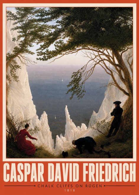 Caspar David Friedrich Chalk Cliffs on Rügen No4 - Affiche