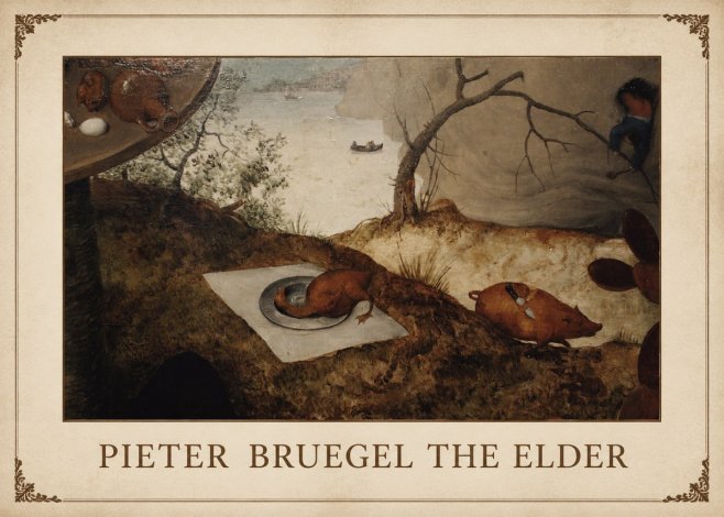 Pieter Bruegel The Pig Is Stabbed No1 - Affiche