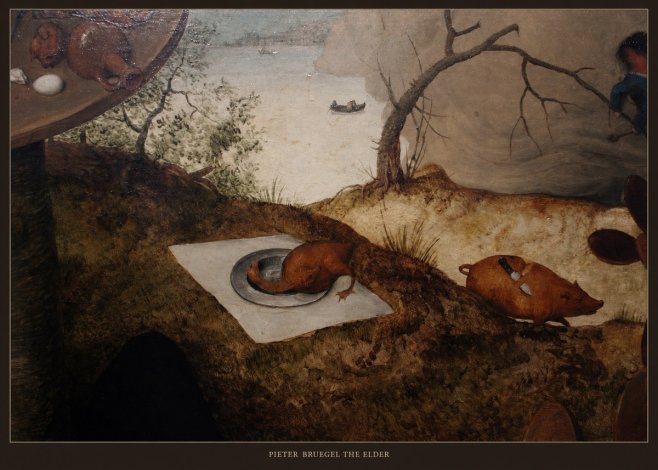 Pieter Bruegel The Pig Is Stabbed No5 - Affiche