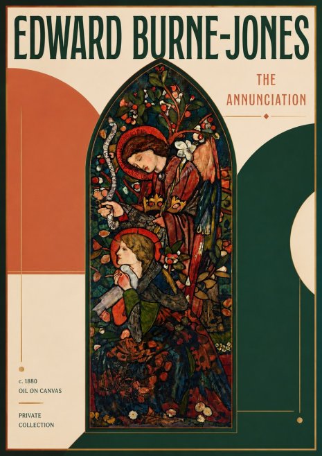 Edward Burne-Jones The Annunciation I No4 - Affiche