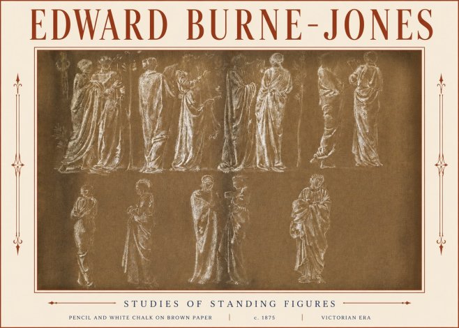 Edward Burne-Jones Studies of Standing Figures No4 - Affiche