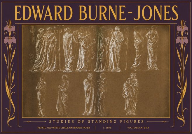 Edward Burne-Jones Studies of Standing Figures No5 - Affiche