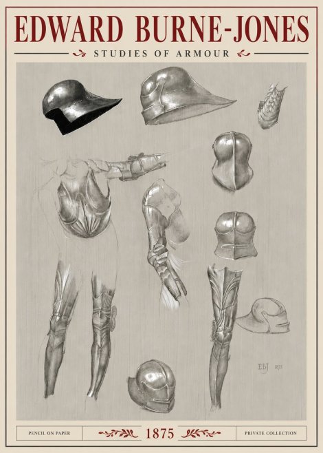 Edward Burne-Jones Studies of Armour No6 - Affiche