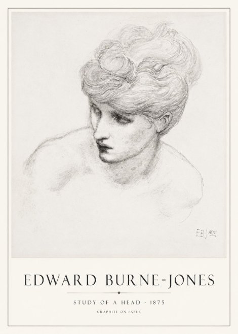 Edward Burne-Jones Study of a Head No1 - Affiche