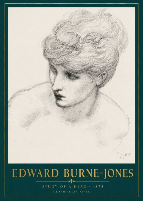 Edward Burne-Jones Study of a Head No2 - Affiche