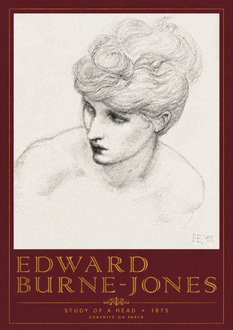 Edward Burne-Jones Study of a Head No4 - Affiche
