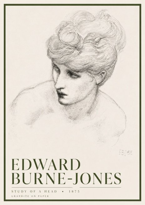 Edward Burne-Jones Study of a Head No6 - Affiche