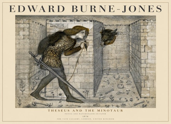 Edward Burne-Jones Theseus and the Minotaur No1 - Affiche