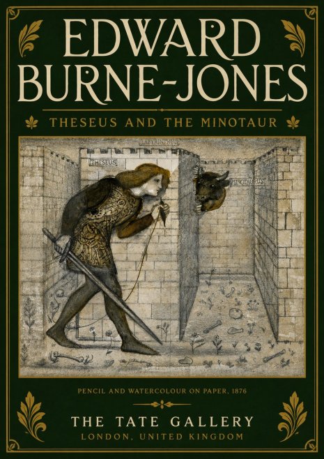 Edward Burne-Jones Theseus and the Minotaur No6 - Affiche