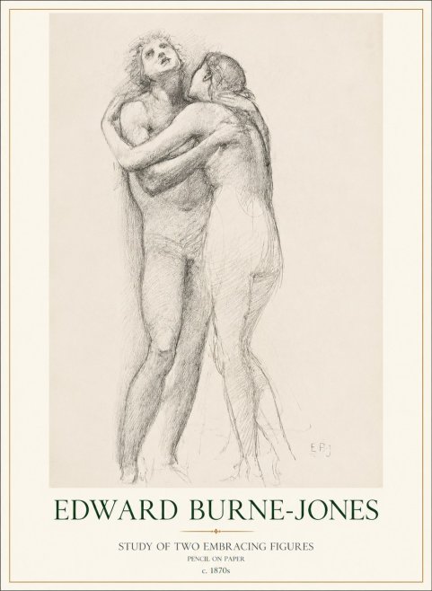 Edward Burne-Jones Study of Two Embracing Figures No1 - Affiche