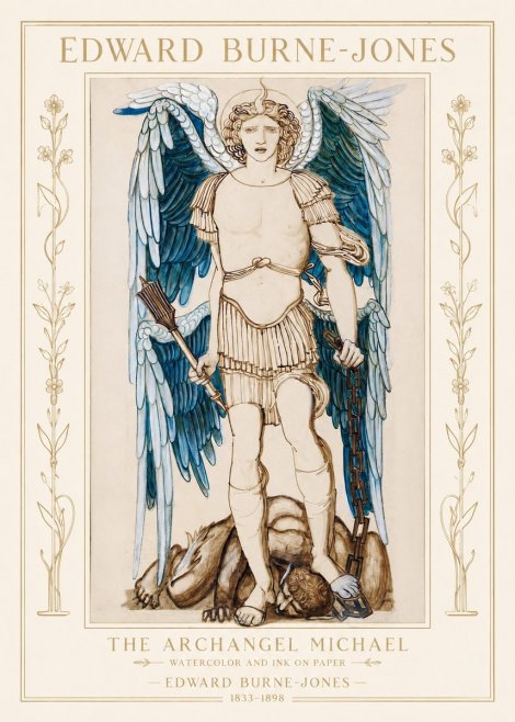Edward Burne-Jones The Archangel Michael No1 - Affiche