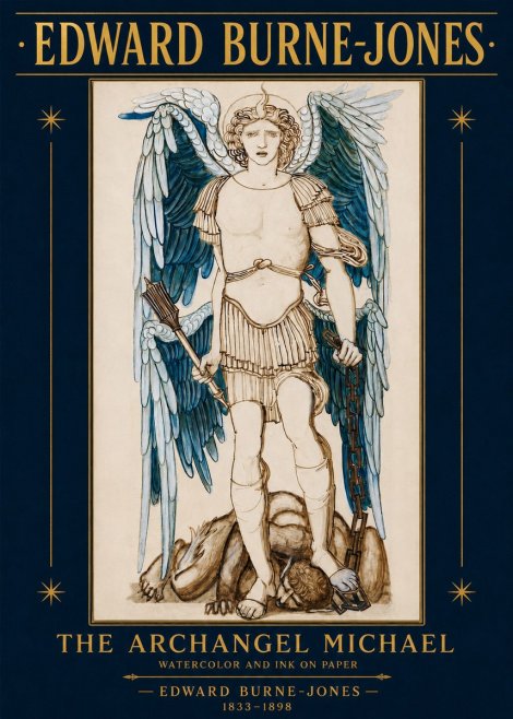 Edward Burne-Jones The Archangel Michael No2 - Affiche
