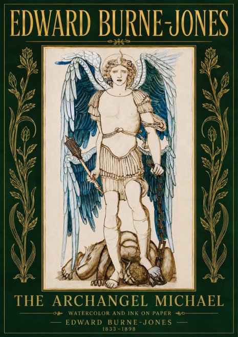 Edward Burne-Jones The Archangel Michael No4 - Affiche