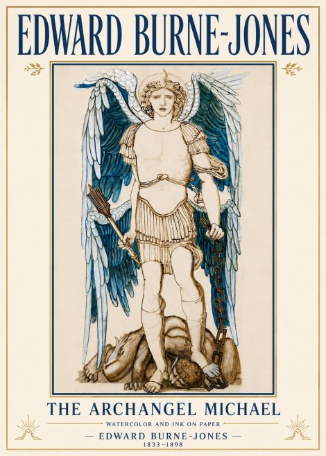 Edward Burne-Jones The Archangel Michael No5 - Affiche