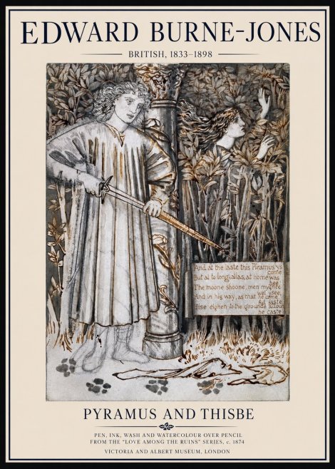 Edward Burne-Jones Pyramus and Thisbe No1 - Affiche
