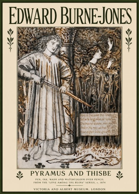 Edward Burne-Jones Pyramus and Thisbe No5 - Affiche