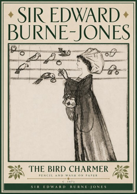Edward Burne-Jones The Bird Charmer No6 - Affiche
