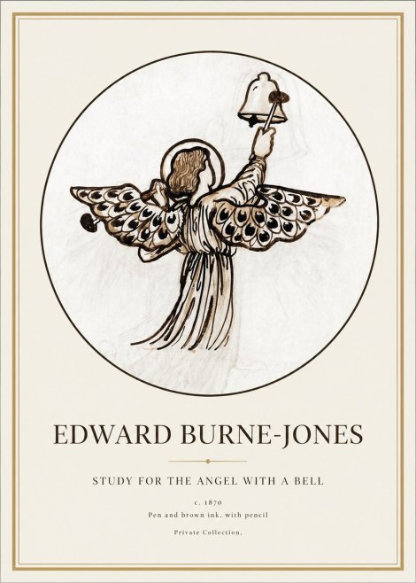 Edward Burne-Jones Study for the Angel with a Bell No1 - Affiche