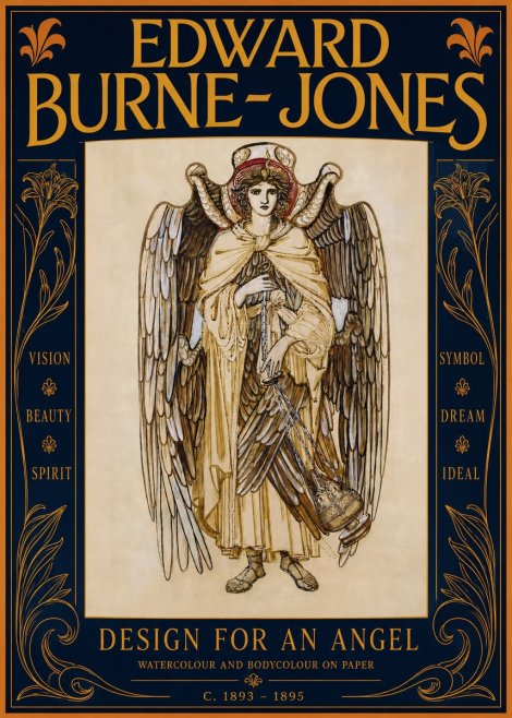 Edward Burne-Jones Design for an Angel No4 - Affiche
