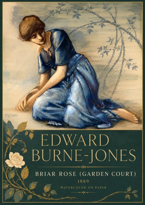 Edward Burne-Jones Briar Rose (Garden Court) No5 - Affiche