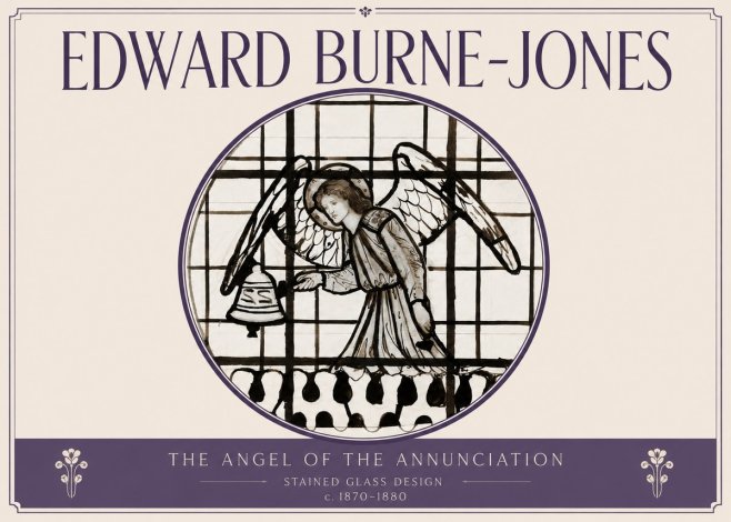 Edward Burne-Jones The Angel of the Annunciation (Stained Glass Design) No3 - Affiche